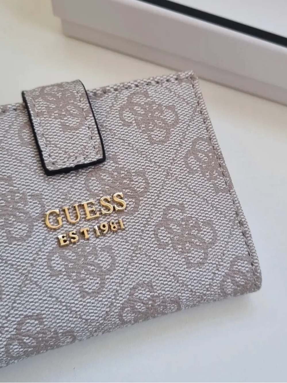 GUESS Taupe Logo wallet with Gold Hardware never used